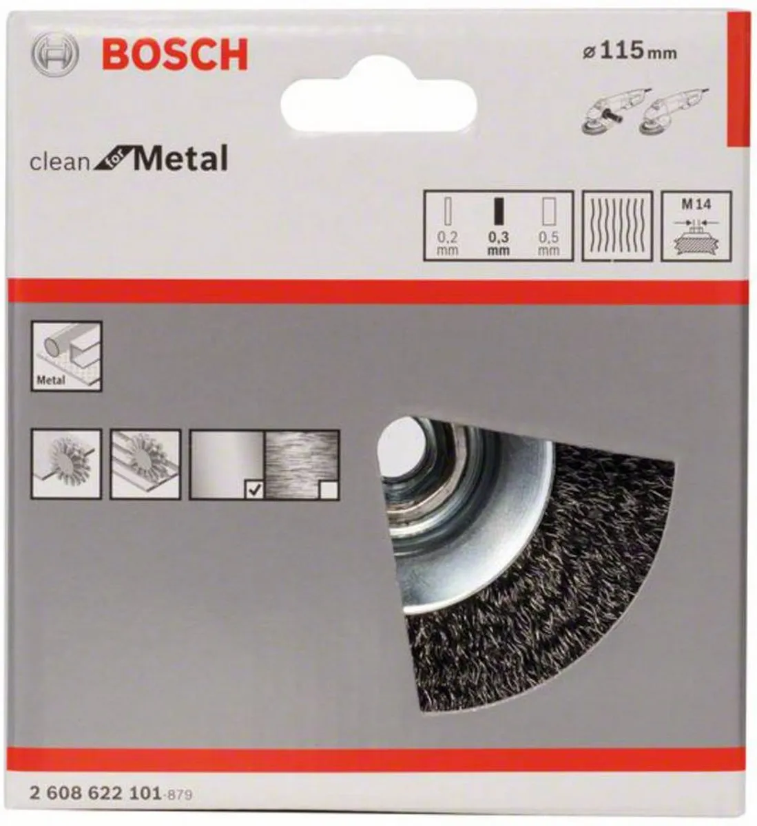 Bosch Professional M14 Kegelborstel 115mm - Gegalvaniseerd staal - afbeelding 6 van 6