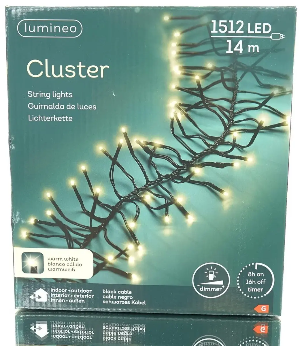 Lumineo Cluster Lights 1512 LED 13,5m Warm Wit