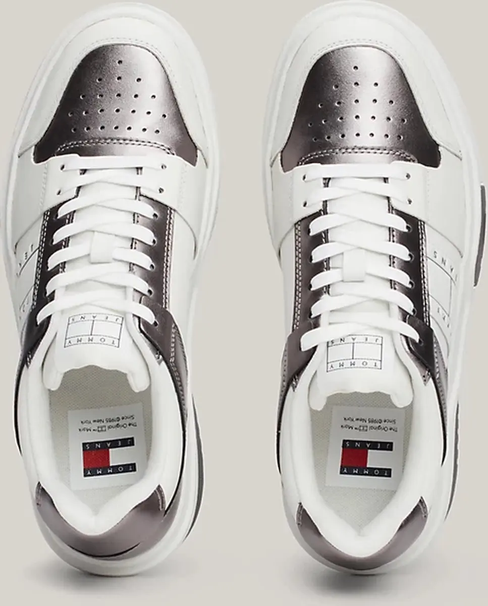 Tommy Hilfiger The Brooklyn Sneaker Leder - Dames - 38 Warm Stone - afbeelding 4 van 6