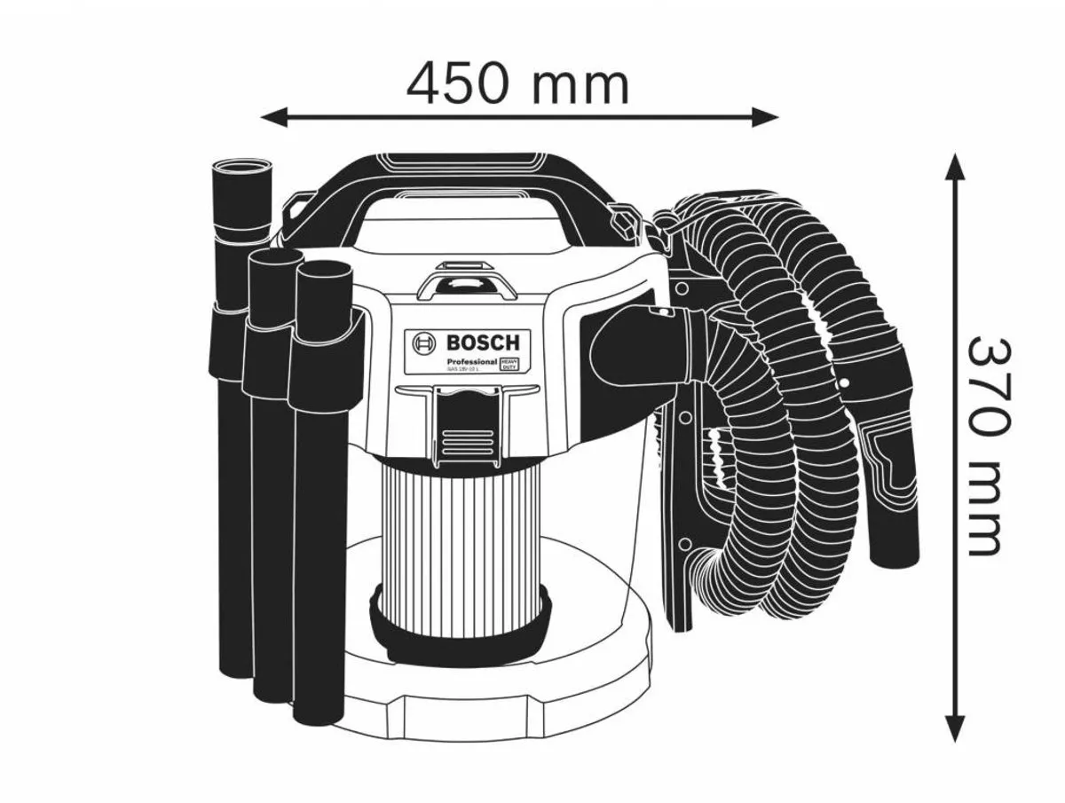 Bosch Professional GAS 18V-10L Accu Bouwstofzuiger 10L - MPN 06019C6302