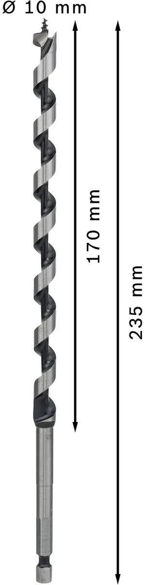 Bosch Professional Slangenboor 10x235mm Hout - MPN 2608597624 - afbeelding 6 van 6