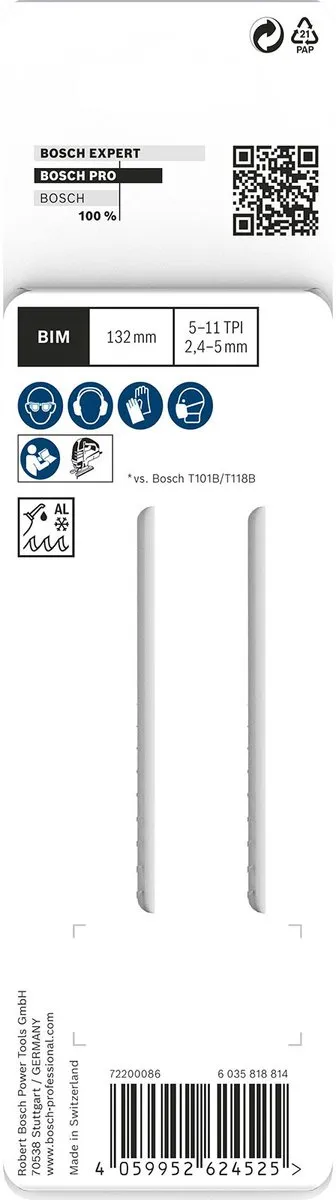 Bosch Professional T345XF Decoupeerzaagblad - Metaal/Hout