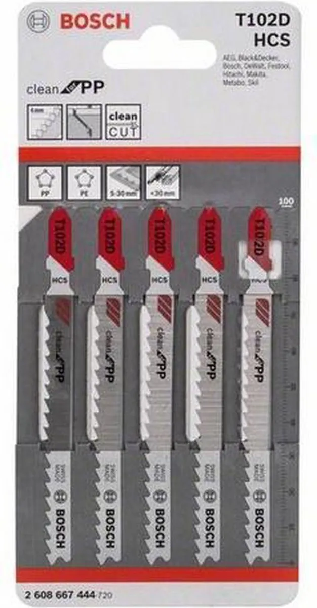 Bosch Professional T102D Decoupeerzaagblad - Kunststof - 1 Stuk