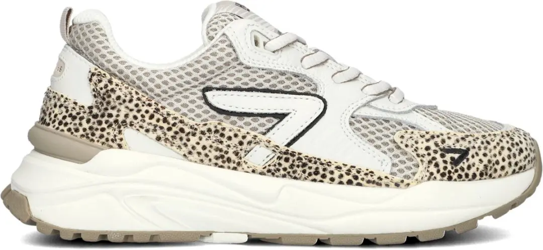 HUB Grid-w Sneakers Dames - Leren Sneaker - Wit - Maat 43