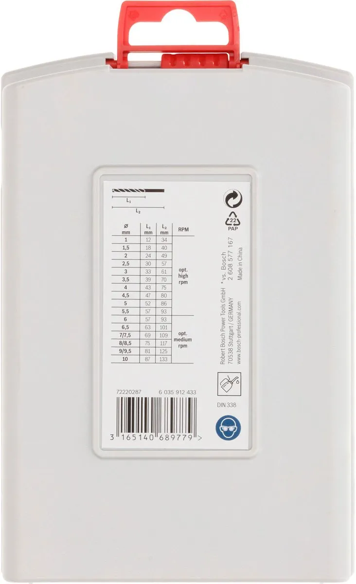 Bosch Professional Metaalboormachine Set 19ST HSS-G 135° - 12 Stuks