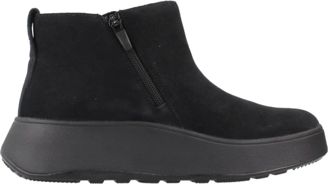 FitFlop F-Mode Suede Enkellaarzen Met Rits ZWART