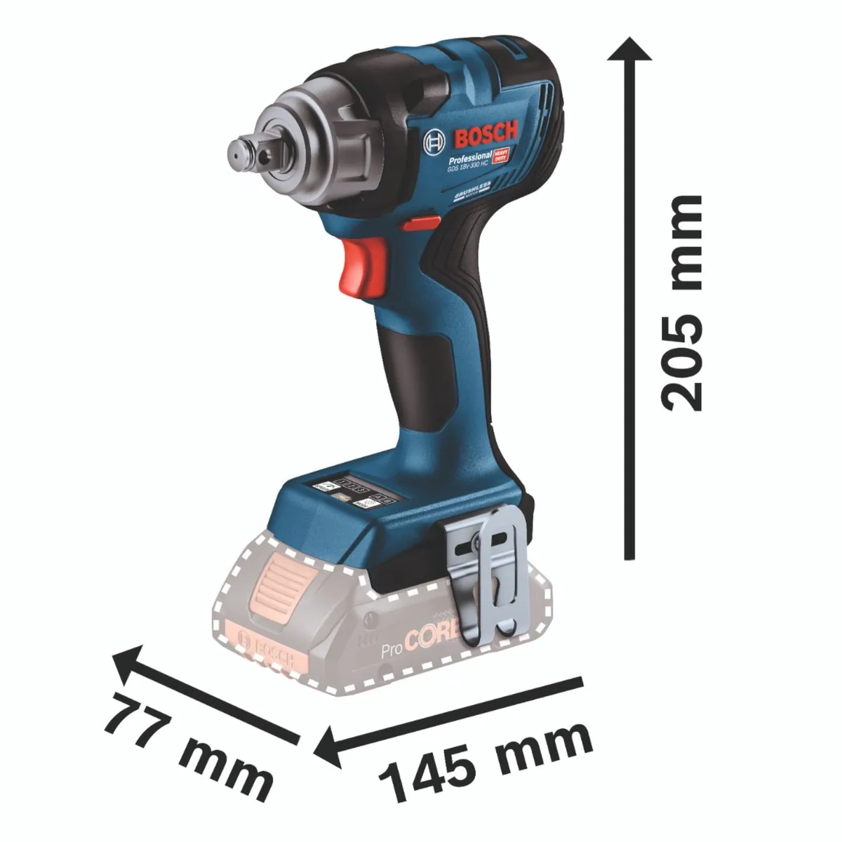 Bosch Professional GDS 18V-330 HC Slagmoeraanzetter - L-Boxx