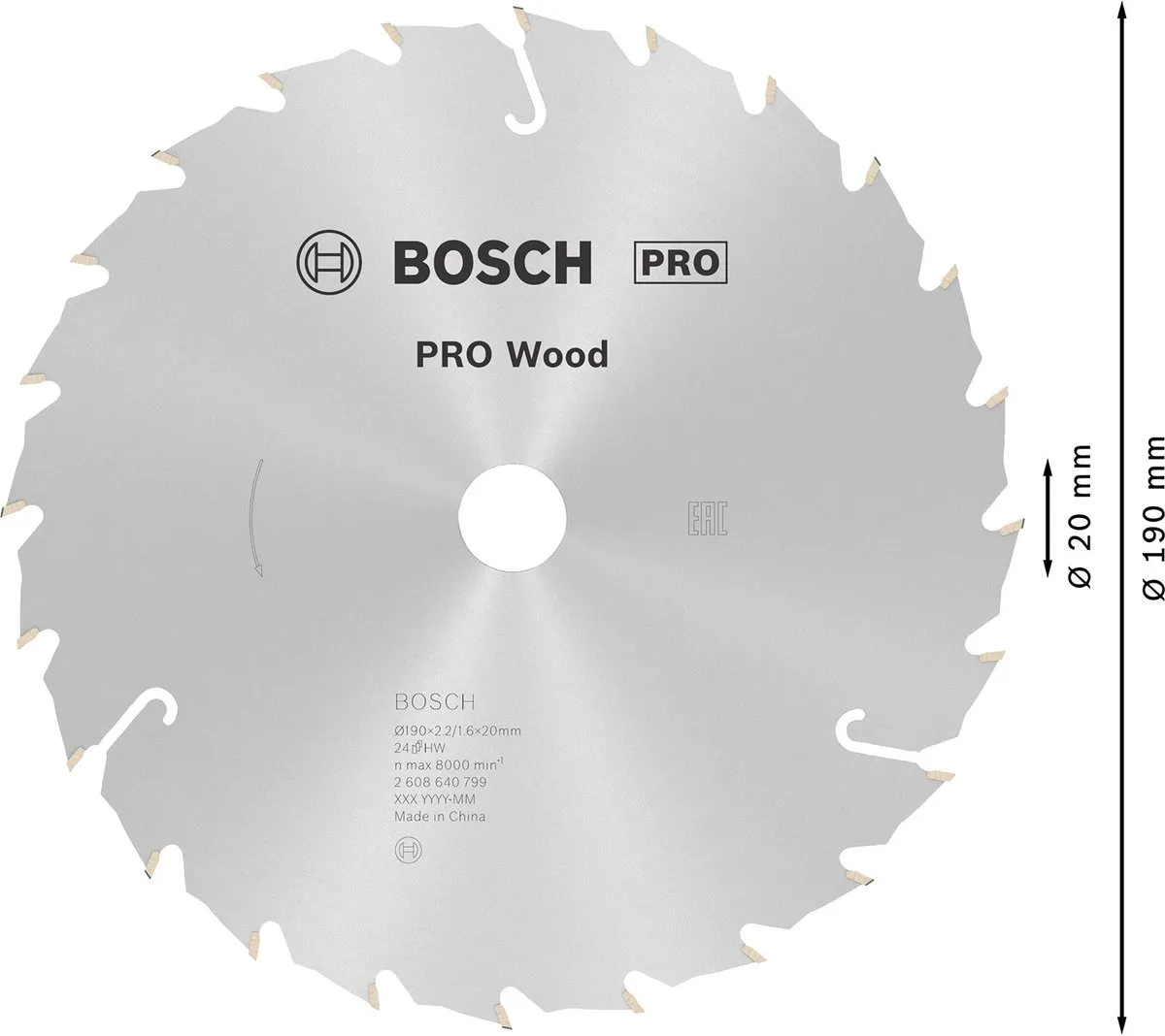 Bosch Professional Cirkelzaagblad CIRKZB SPEED 190X20/16X2,4 24T - Hout
