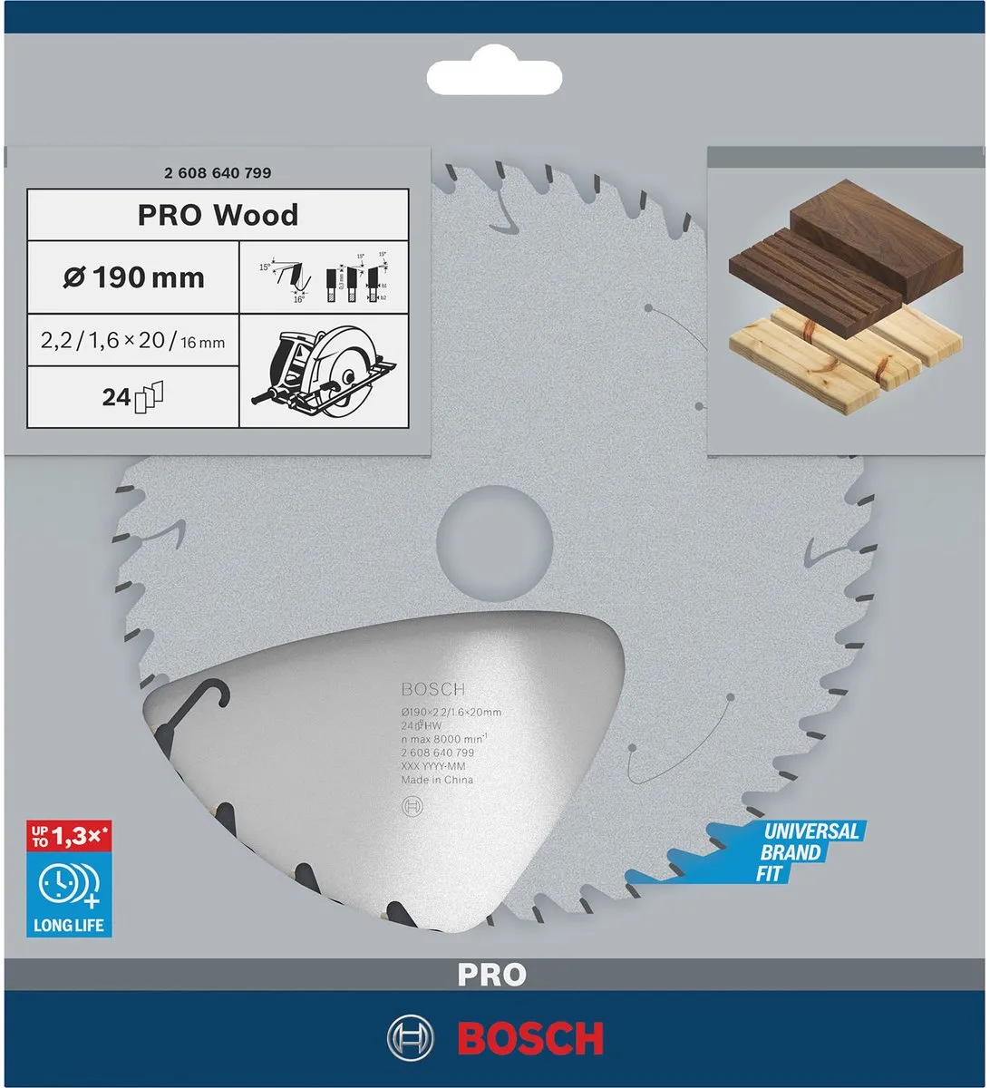 Bosch Professional Cirkelzaagblad CIRKZB SPEED 190X20/16X2,4 24T - Hout