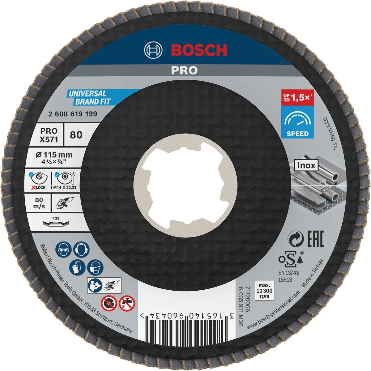 Bosch Professional PRO X571 X-Lock Lamellenschijf 115mm