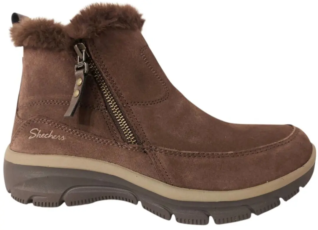 Skechers Korte Laars 167862 CHOC Easy Going Cool Zip Chocolate Donkerbruin