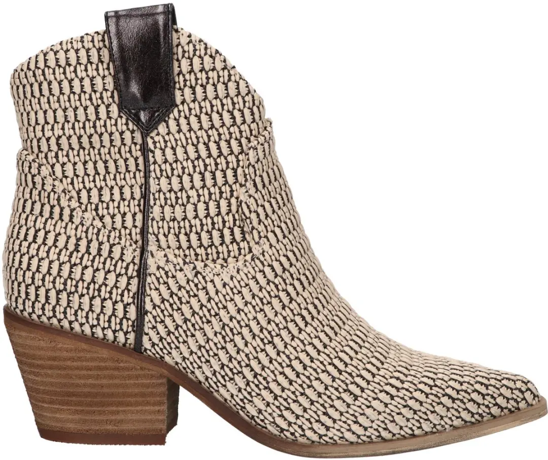 La Strada Western Bootie Beige Raffia