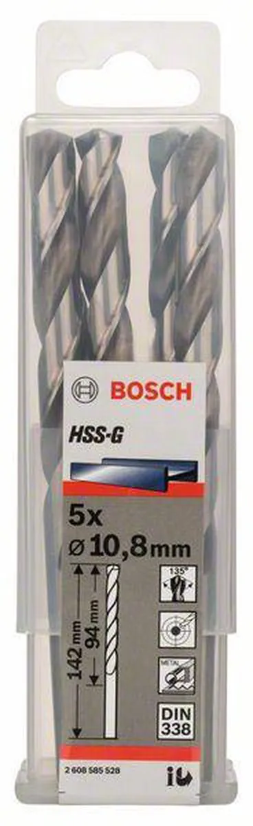 Bosch Professional ST. LINE 10.8mm HSS-G Metaalboor - 5 Stuks
