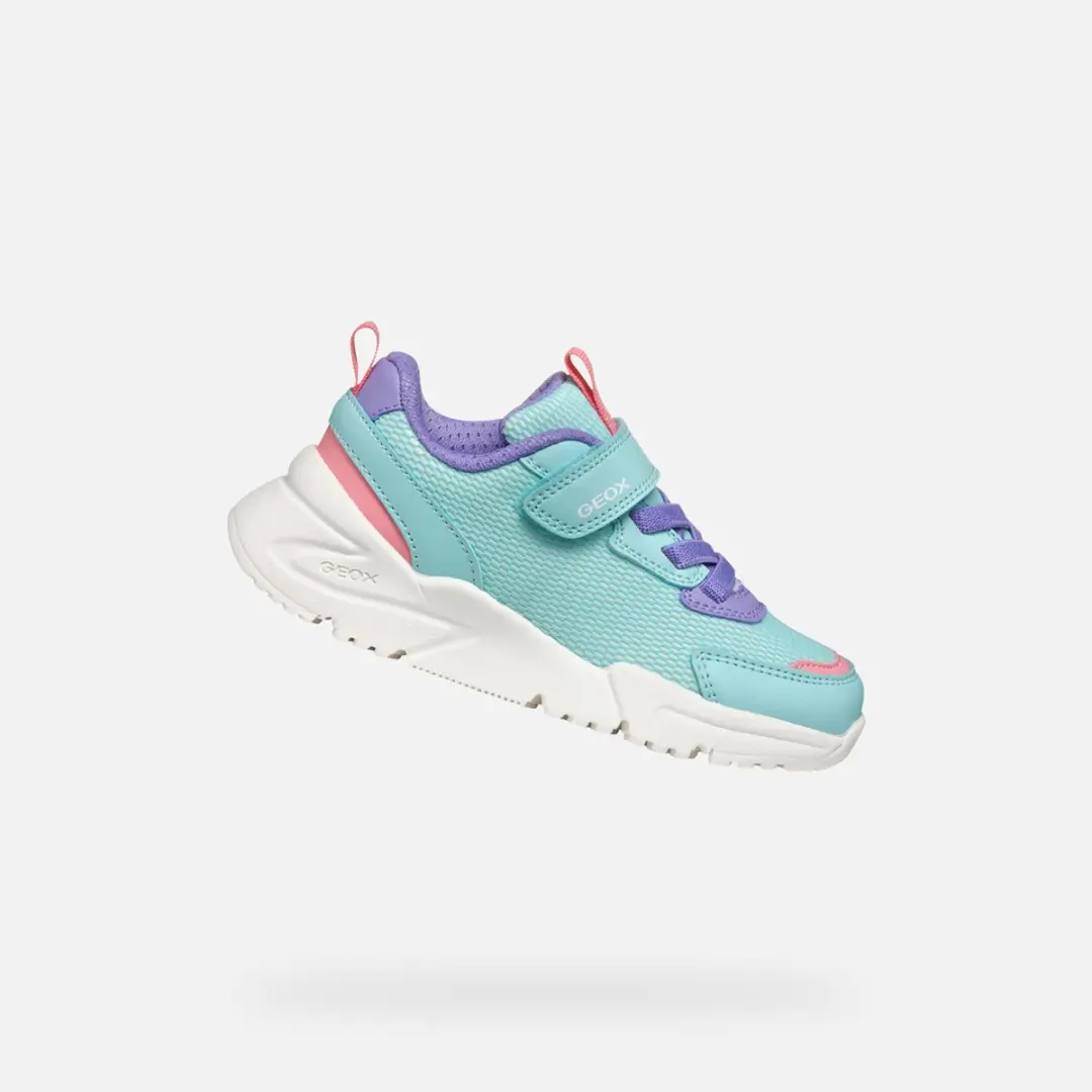 GEOX LOFTUS MEISJES Sneakers - ZEEGROEN/LILA - Maat 26