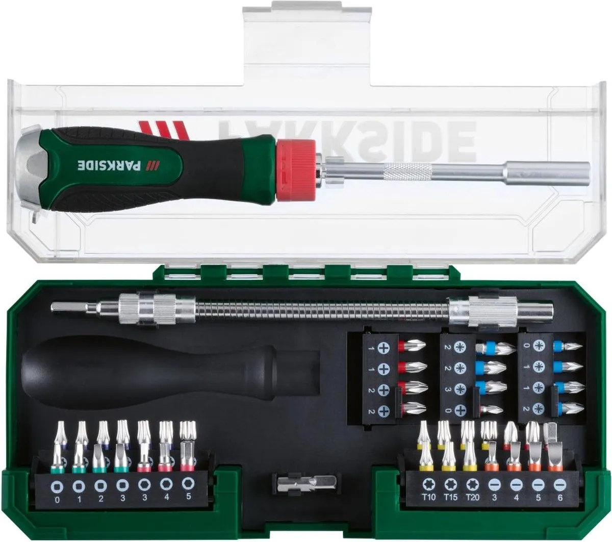 PARKSIDE Ratelschroevendraaier- en Bitset 43-delig - 6,3mm