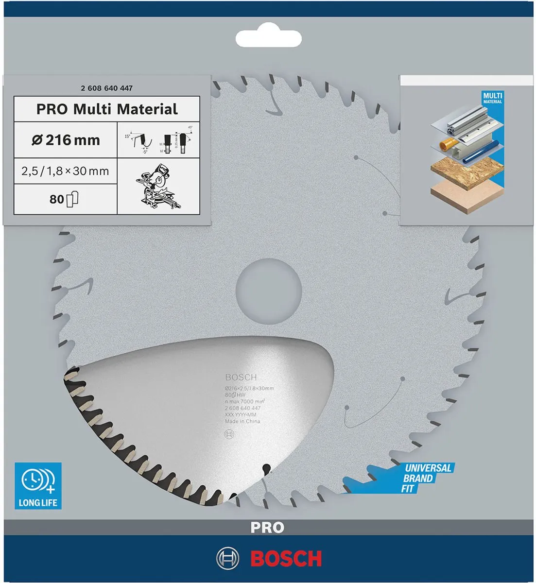 Bosch Professional Cirkelzaagblad Multi Material 216mm - Metaal - 80T