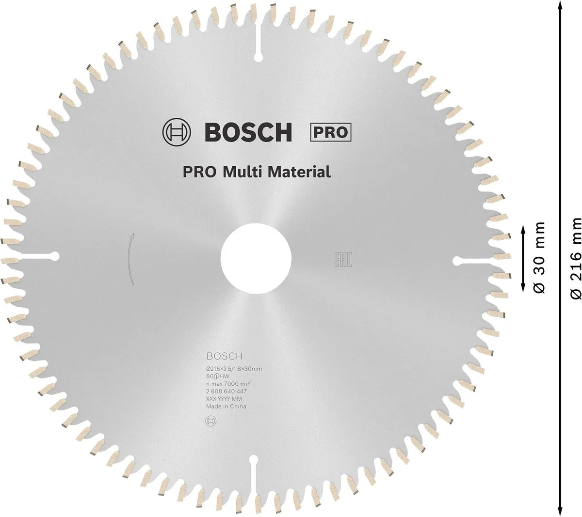 Bosch Professional Cirkelzaagblad Multi Material 216mm - Metaal - 80T