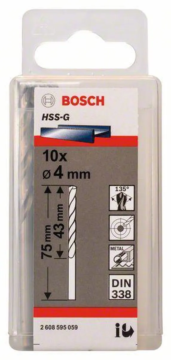 Bosch Professional ST. LINE 4.0mm HSS-G Boor - 10 Stuks