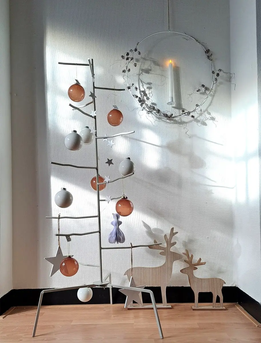Leeff Kerstboom L Metaal - 170x72cm Wit - afbeelding 4 van 6