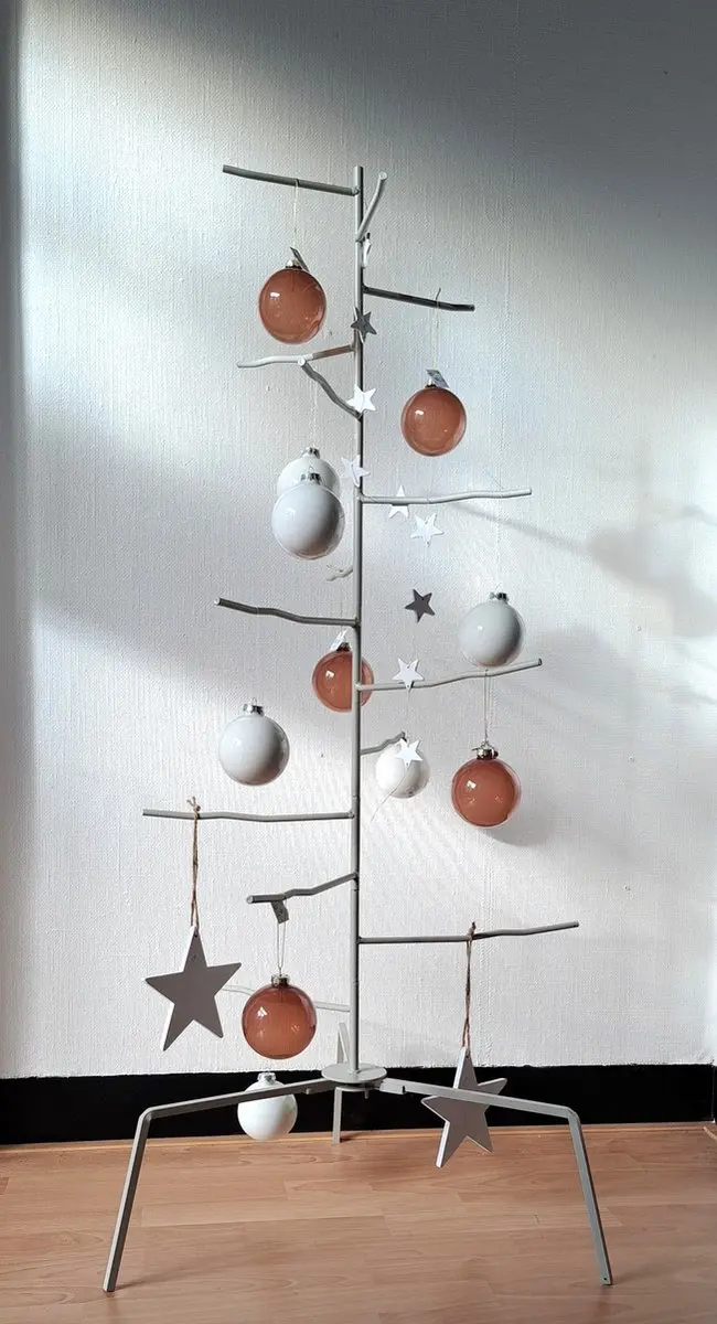 Leeff Kerstboom L Metaal - 170x72cm Wit - afbeelding 5 van 6