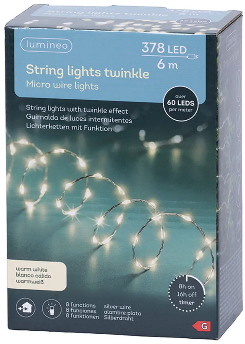 Lumineo LED-lichtkrans 6m - Multicolor