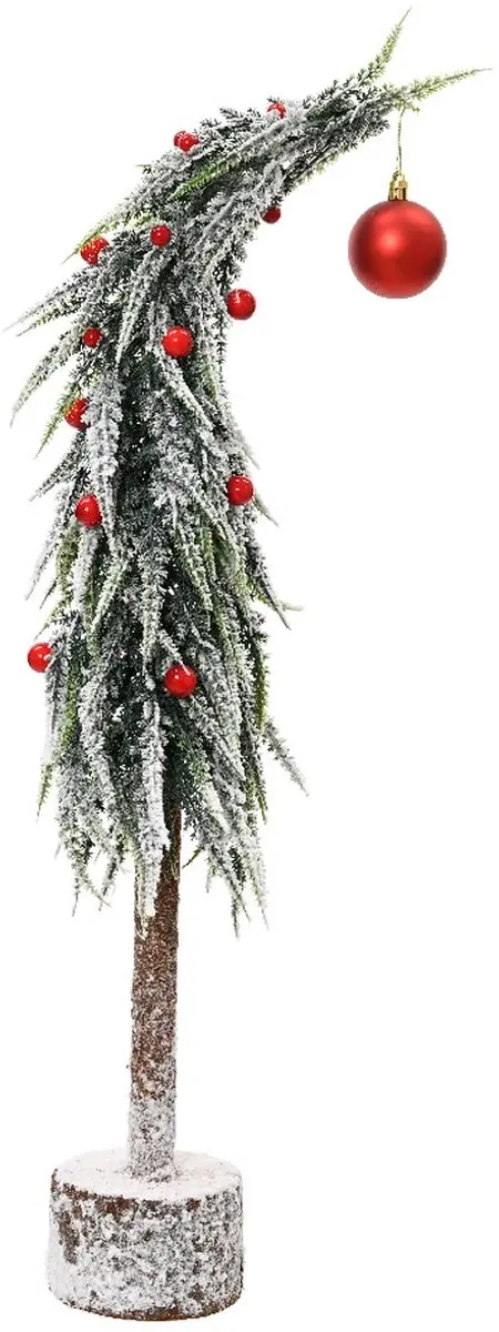 Kaemingk kerstdecoratie mini-den rode kerstballen Ø 12 cm H 60 cm