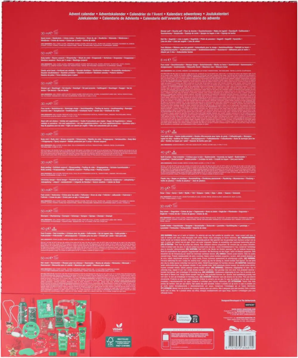 Sence Collection Adventskalender Holiday Spirit - 24 Stuks - Rood/ Groen