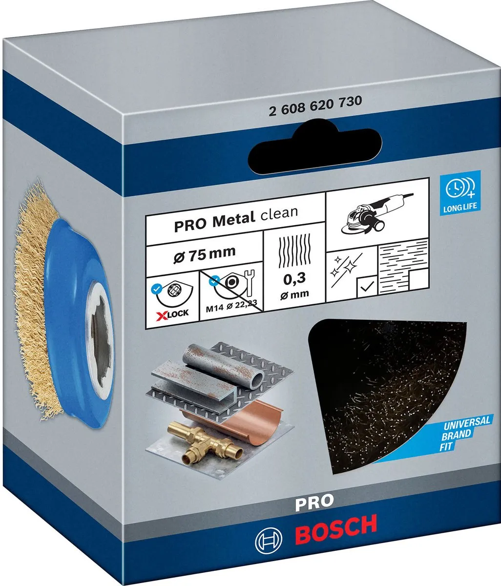 Bosch Professional X-Lock Komstaalborstel 0,3x75mm - Vermessingd