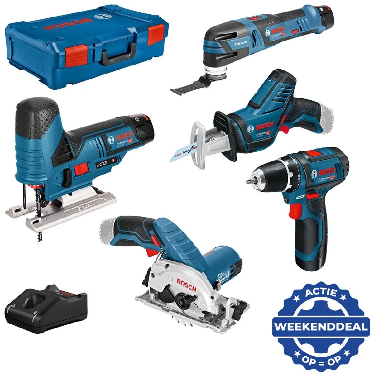 Bosch Professional 5 Toolkit GSR 12V-15 GOP 12V-28 GST 12V-70 GKS 12V-26 GSA 12V