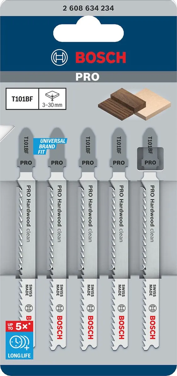 Bosch Professional DECOUPEERZB T101BF Decoupeerzaagbladen - 5 Stuks