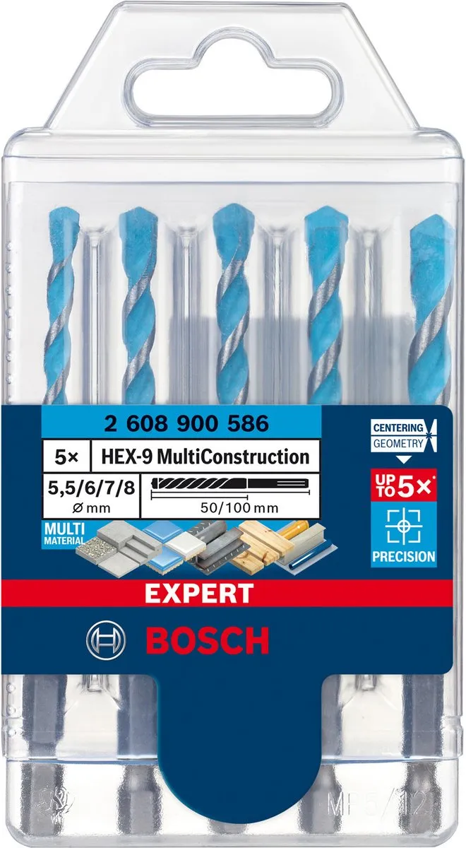 Bosch Professional EXPERT HEX-9 Borenset 5-delig 2608900586