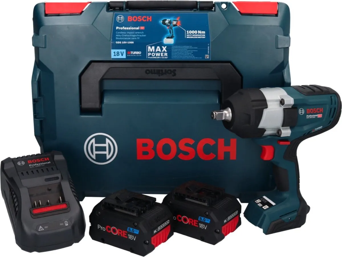 Bosch Professional GDS 18V-1000 Slagmoersleutel 1000Nm - 2x 8.0Ah - afbeelding 6 van 6
