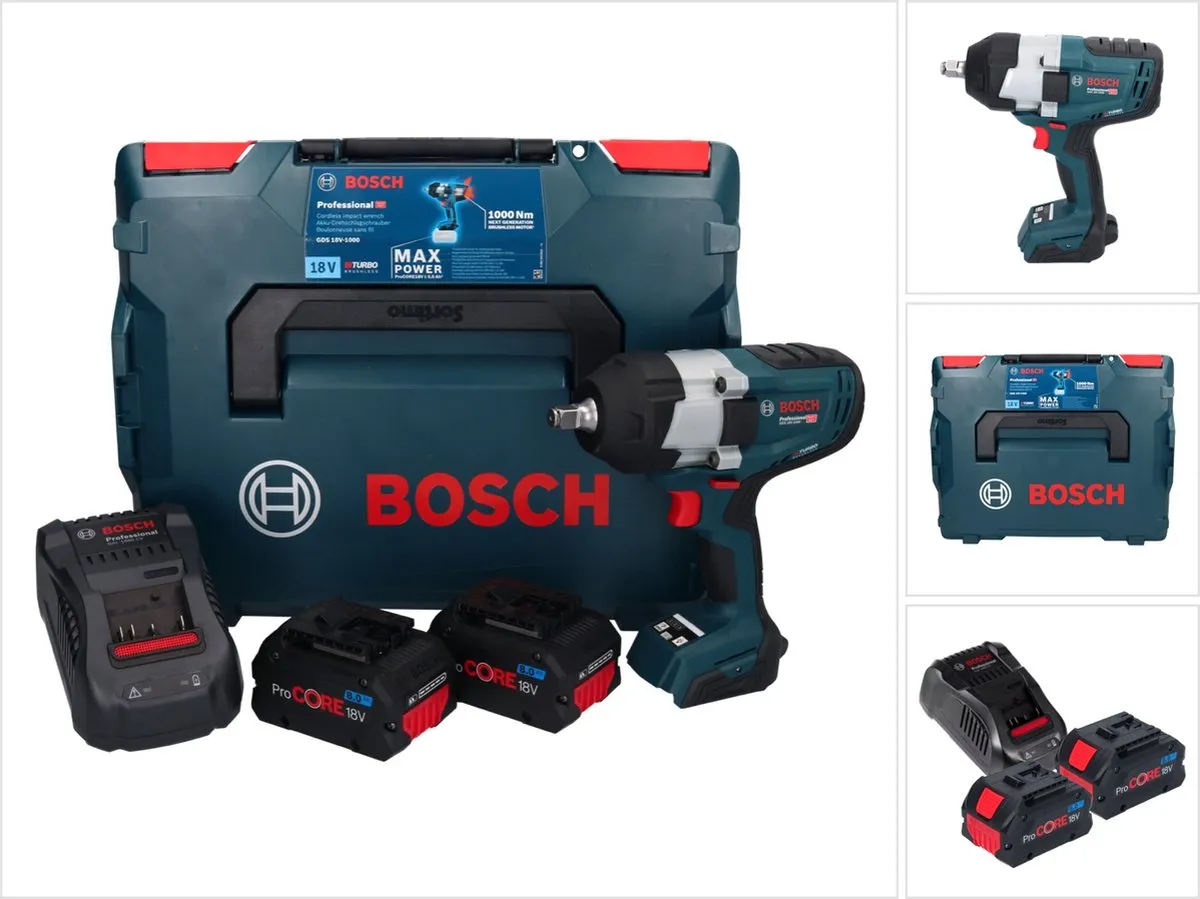 Bosch Professional GDS 18V-1000 Slagmoersleutel 1000Nm - 2x 8.0Ah