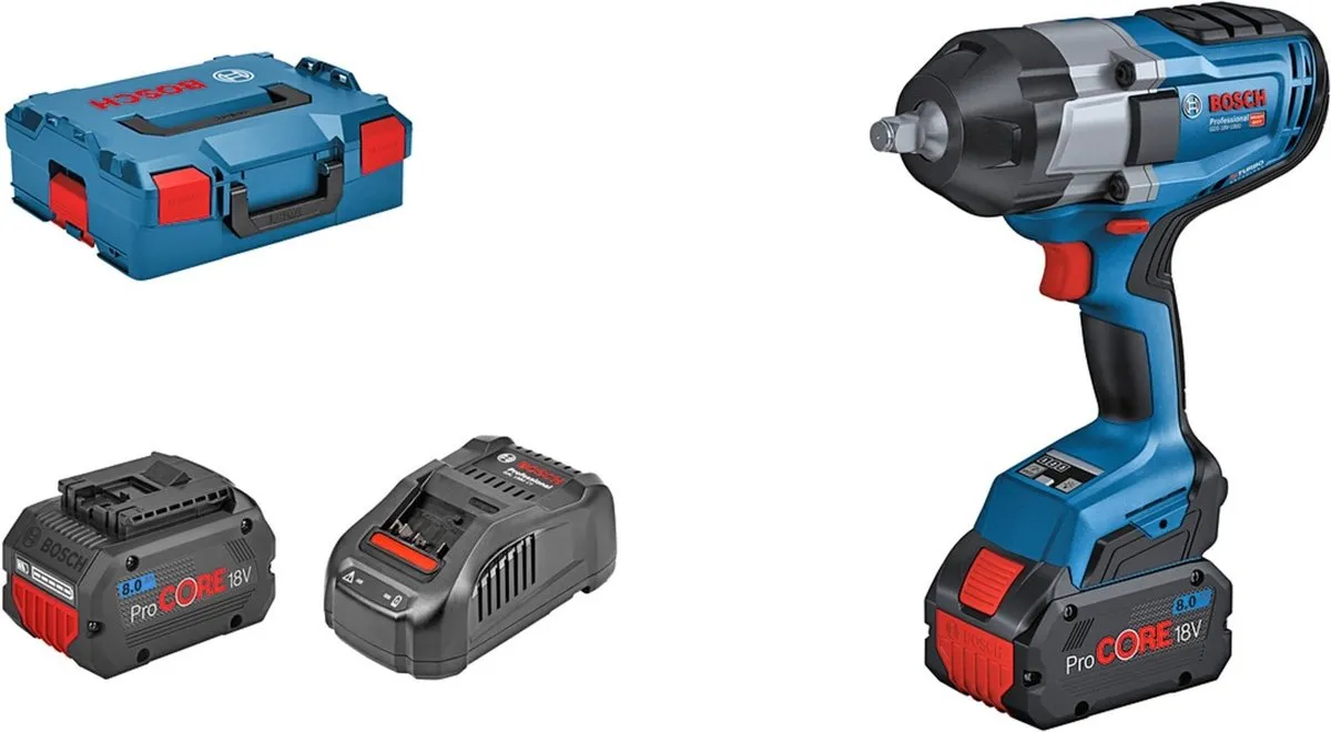 Bosch Professional GDS 18V-1000 Slagmoersleutel 1000Nm - 2x 8.0Ah