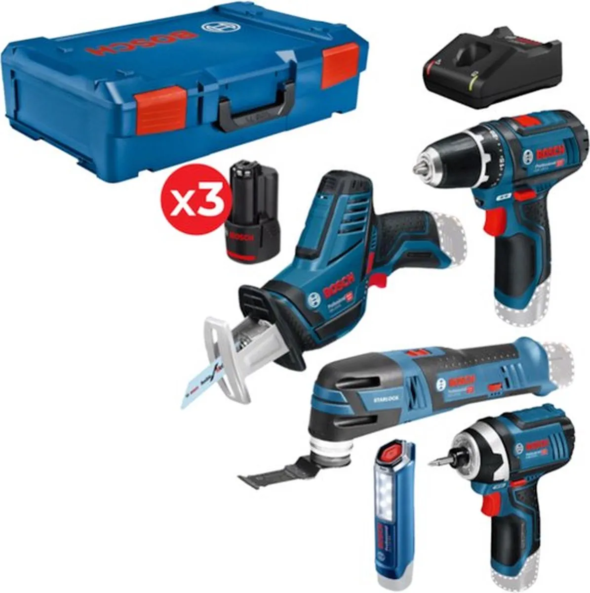 Bosch Professional 12V Accu Combiset 5-delig - 3x 2.0Ah