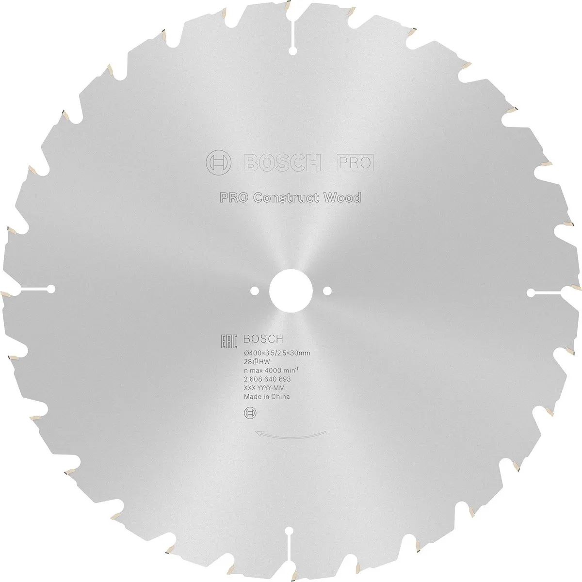 Bosch Professional CIRKZB CONSTR. WOOD T N 400X30X3,5 28T FWF Zaagblad - Metaal