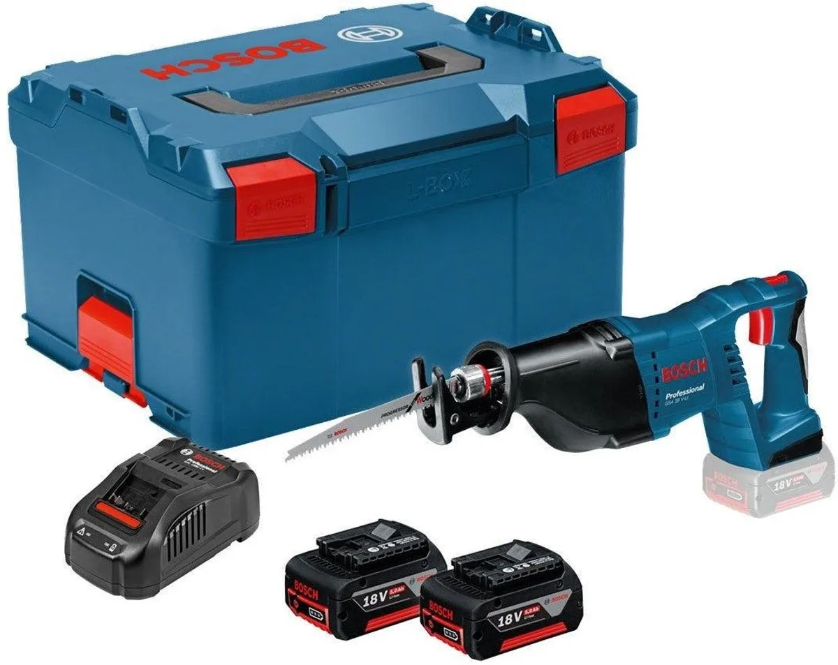Bosch Professional GSA 18 V-LI Accu Reciprozaagmachine - 2x 5.0Ah + L-BOXX