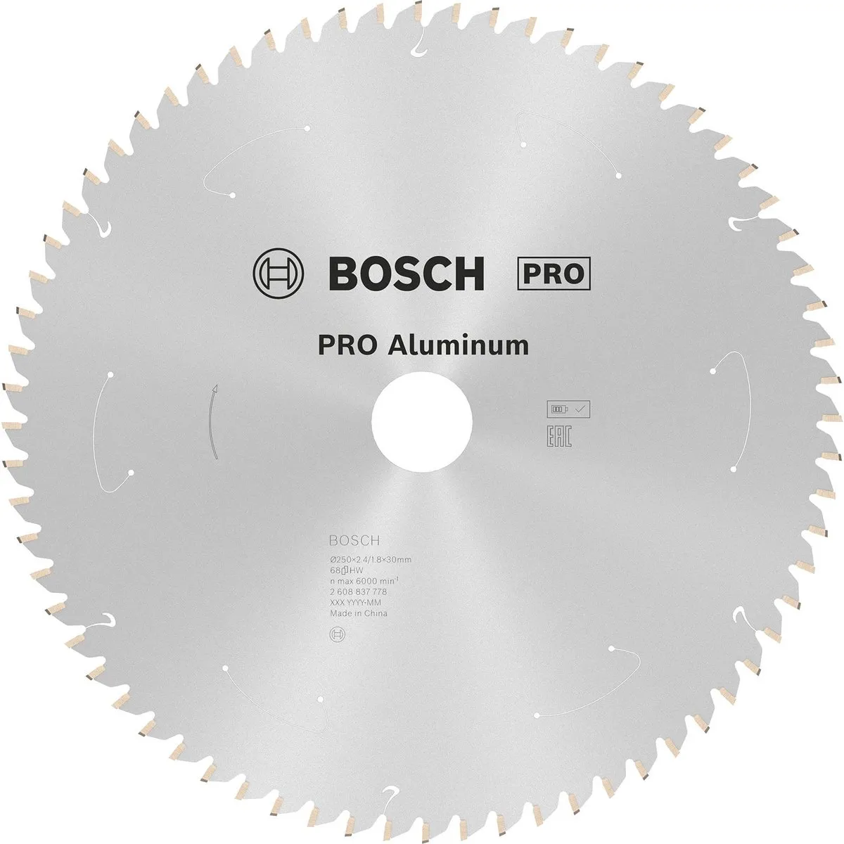 Bosch Professional Aluminium Accuzaagblad 250x2,4x30mm
