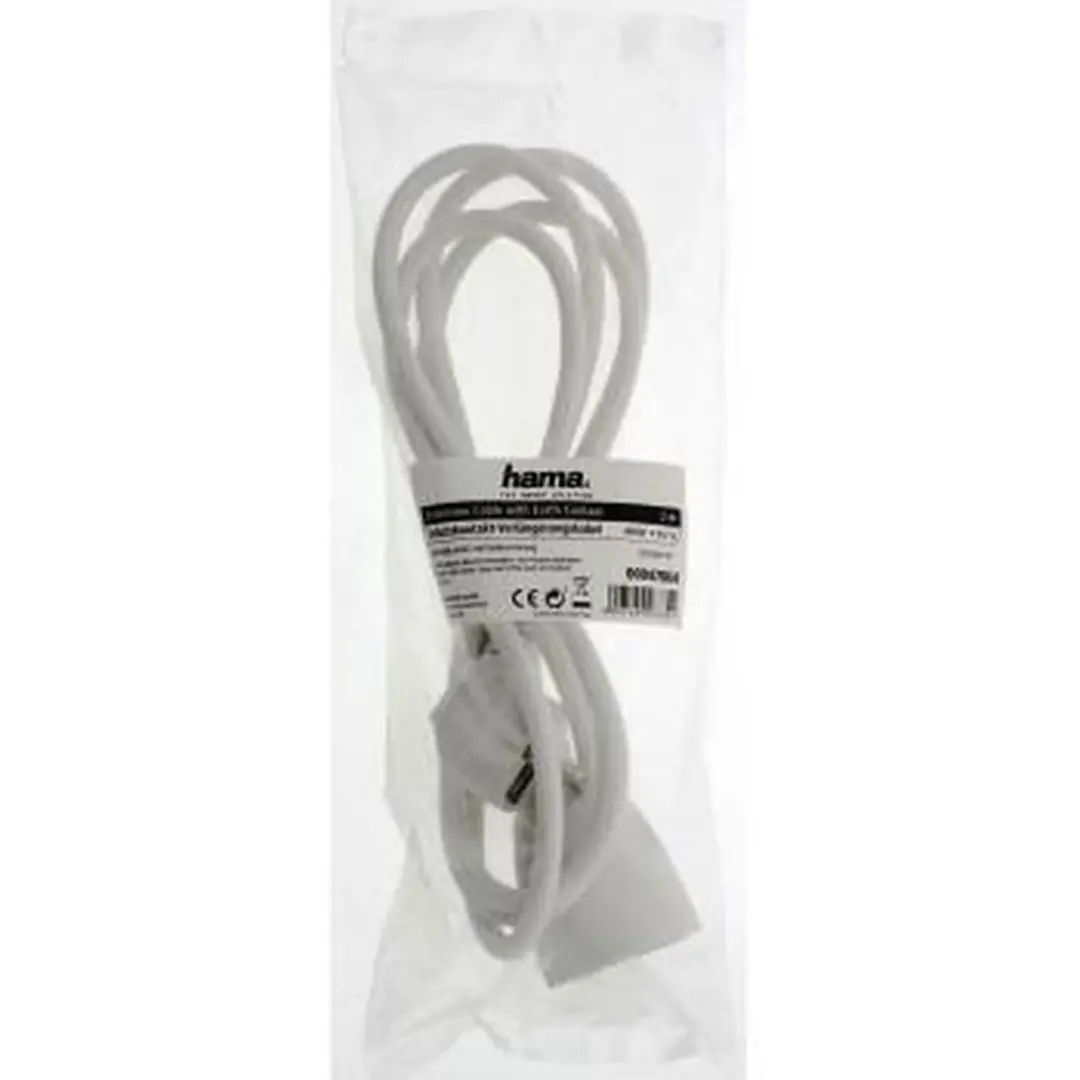 Hama Schuko Extensie Wit 2M - 6 Aders