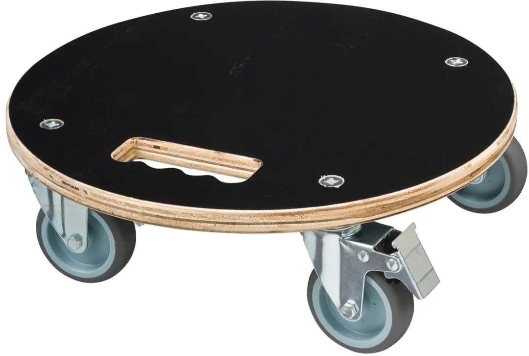 Nature Planttrolley Ø38cm Hout - Zwart - afbeelding 3 van 4