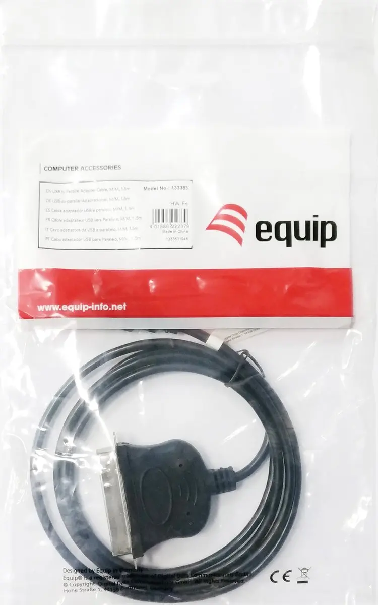 Equip USB naar Parallelle Adapterkabel 1,5m - Zwart - afbeelding 5 van 5