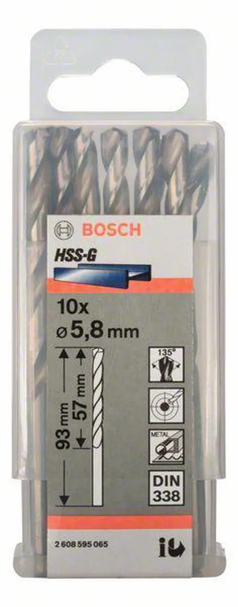 Bosch Professional ST. LINE 5.8mm HSS-G Boor - 10 Stuks