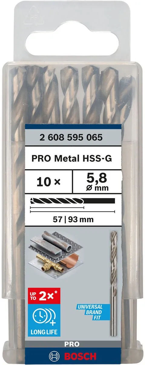 Bosch Professional ST. LINE 5.8mm HSS-G Boor - 10 Stuks