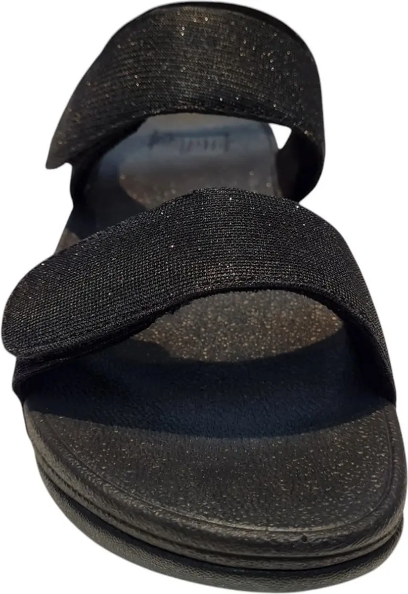 FitFlop Lulu Adjustable Shimmerlux Sandalen - Zwart - afbeelding 2 van 6