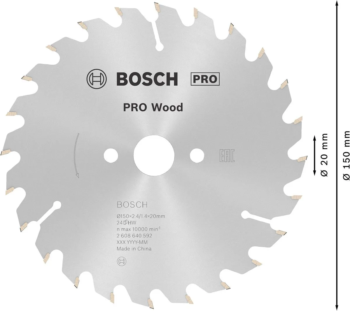 Bosch Professional Cirkelzaagblad Optiline 150mm Hout - 24 Tanden