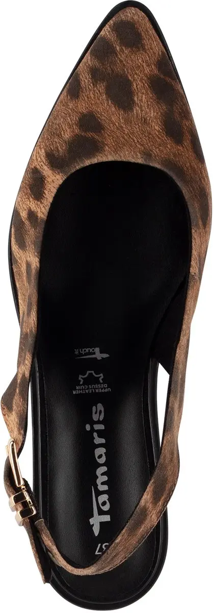 Tamaris Slingbacks 131225 - Bruin Panterprint - Leer - Maat 38