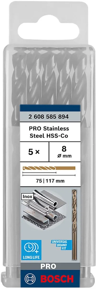 Bosch Professional ST. LINE 8mm HSS-CO Boor - 5 Stuks