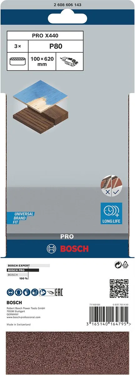 Bosch Professional 3 Banden 100x620mm Best Wood+Paint - 3 Stuks