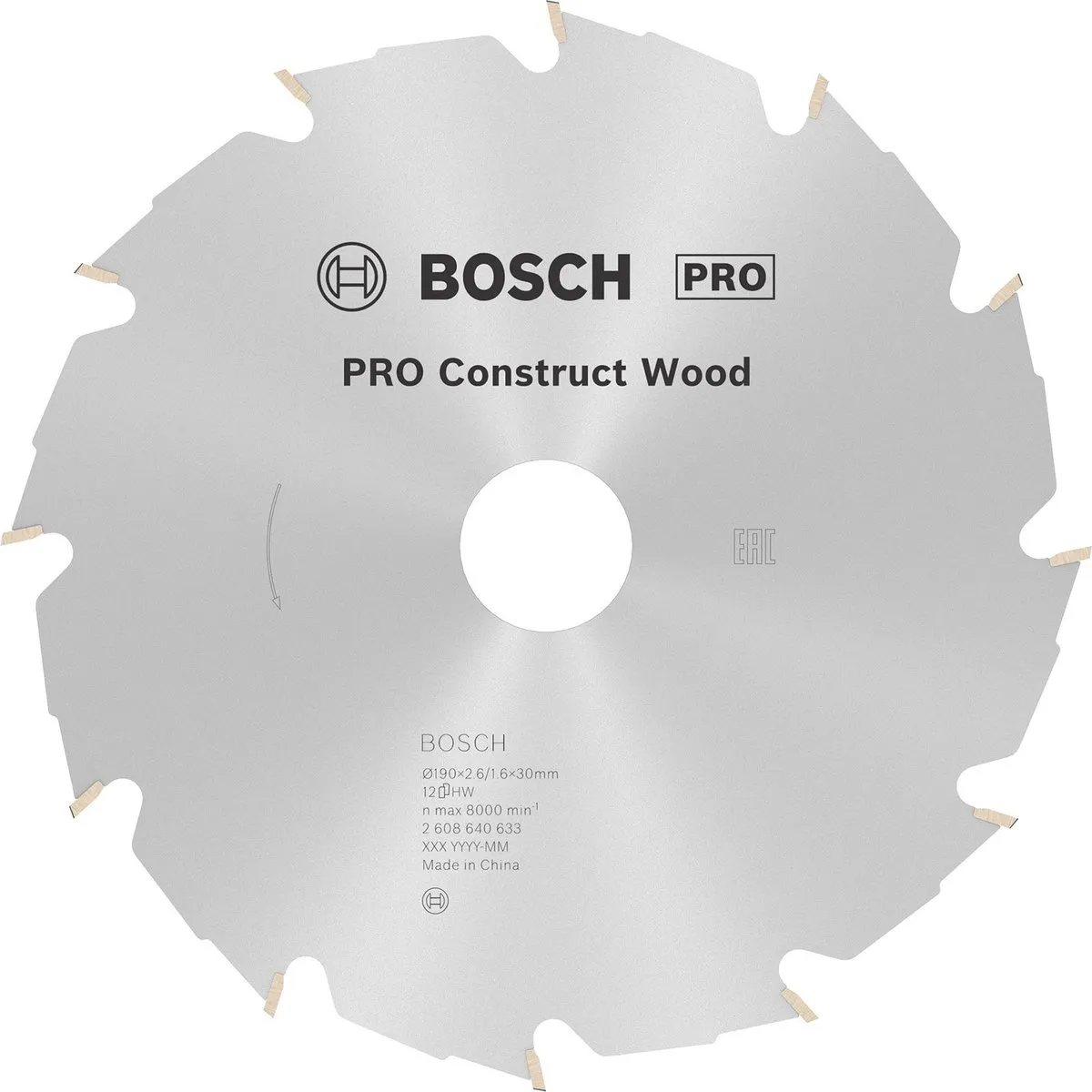 Bosch Professional Cirkelzaagblad Construct Wood 190mm