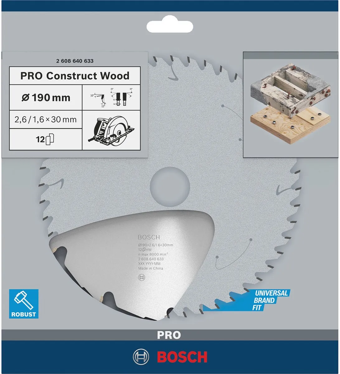 Bosch Professional Cirkelzaagblad Construct Wood 190mm - 12 Tanden - afbeelding 6 van 6
